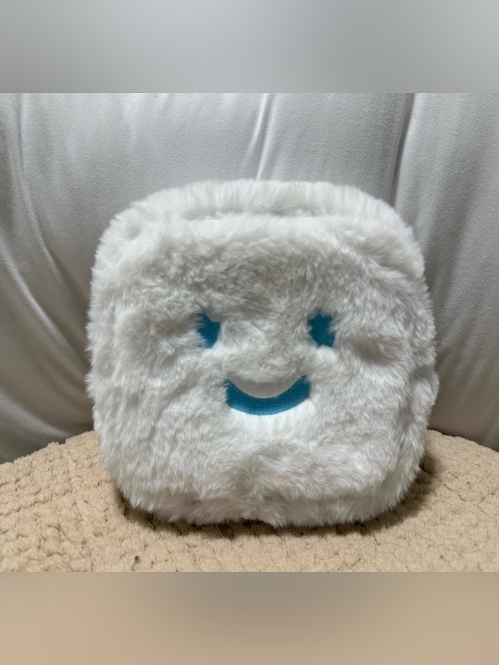 White Plush Smile Cube Kids Accessory